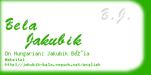 bela jakubik business card